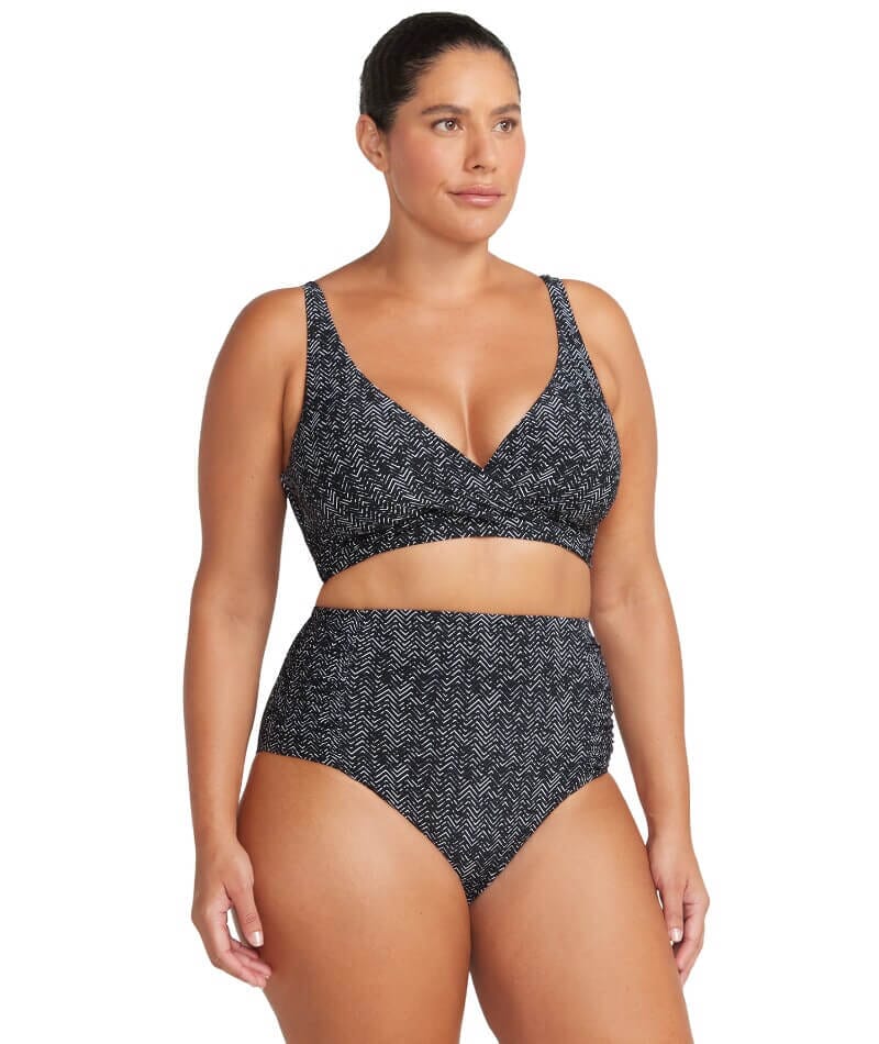 Artesands Zig Zag Botticelli High Waist Swim Brief - Black Swim 