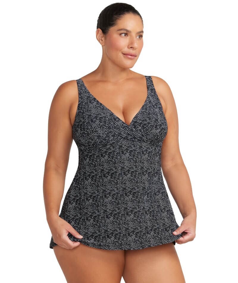 Artesands Zig Zag Delacroix Cross Over D-G Cup Swimdress - Black Swim 