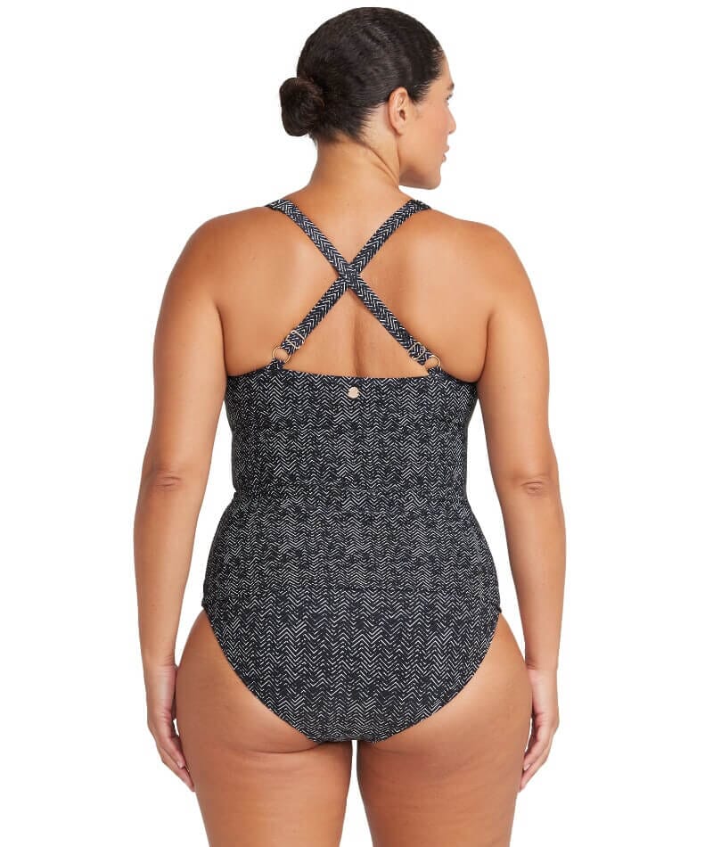 Artesands Zig Zag Raphael E-F Cup Underwire Tankini Top Black