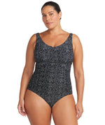 Artesands Zig Zag Raphael Underwire E-F Cup One Piece Swimsuit - Black Swim 14 