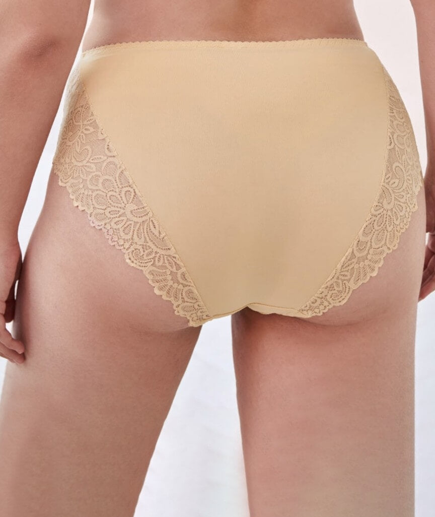Ava & Audrey Aster Lace & Micro Full Brief - Beige