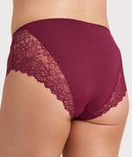 Ava & Audrey Aster Lace & Micro Full Brief - Wine Red