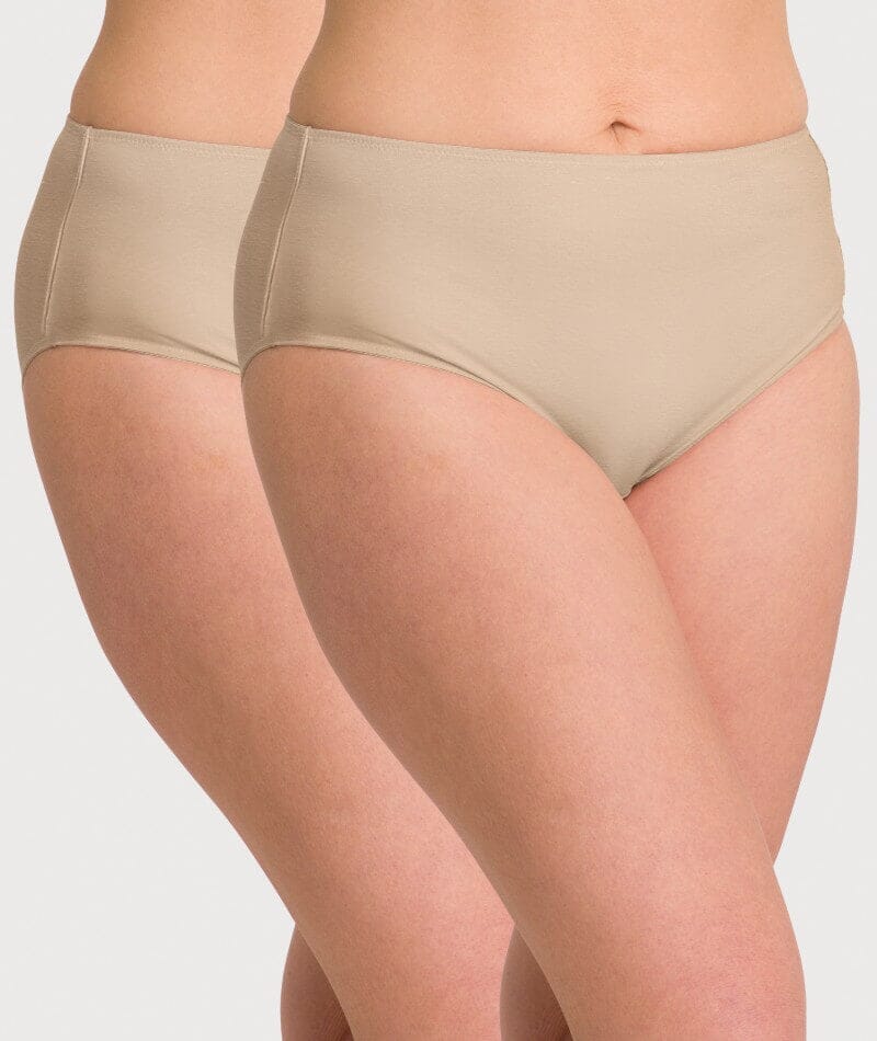 Ava & Audrey Clementine Cotton Full Brief 2 Pack - Nude Knickers 
