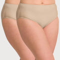 Ava & Audrey Clementine Cotton Full Brief 2 Pack - Nude