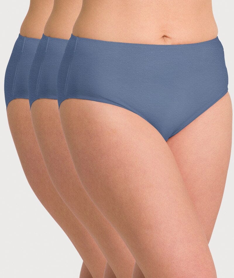 Ava & Audrey Clementine Cotton Full Brief 3 Pack - Denim Blue Knickers 