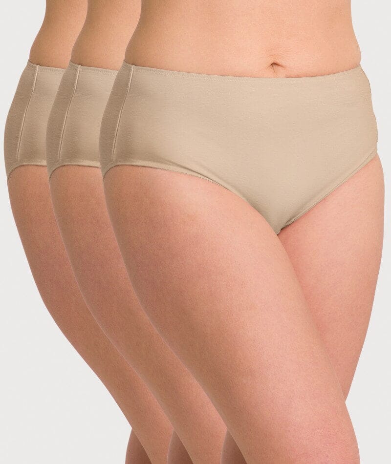 Ava & Audrey Clementine Cotton Full Brief 3 Pack - Nude Knickers 