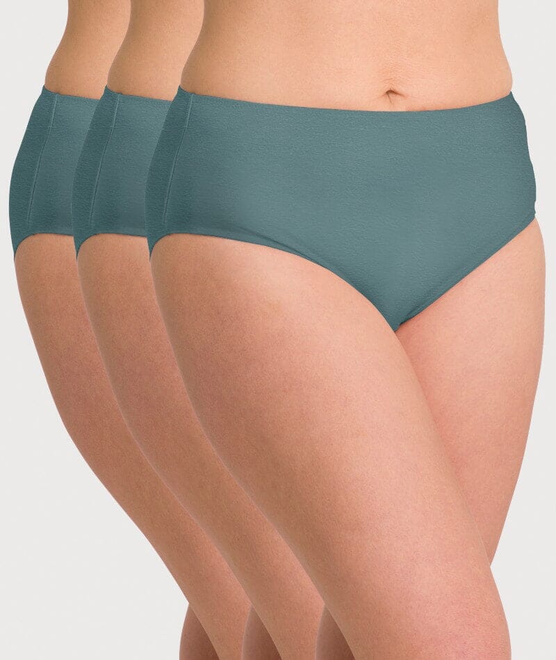Ava & Audrey Clementine Cotton Full Brief 3 Pack - Sea Green Knickers 