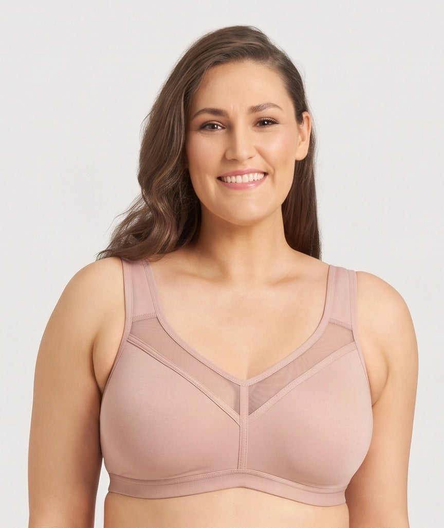 Ava & Audrey Faye Splice Wire-free Support Bra - Blush