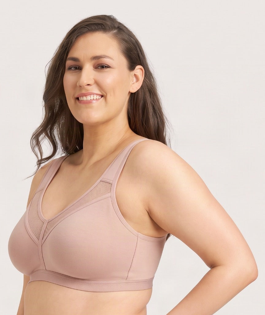 Ava & Audrey Faye Splice Wire-free Support Bra - Blush