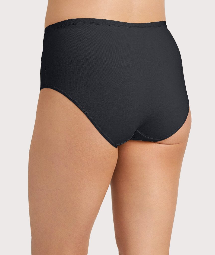 Ava & Audrey Hannah Cotton & Lace Full Brief - Black