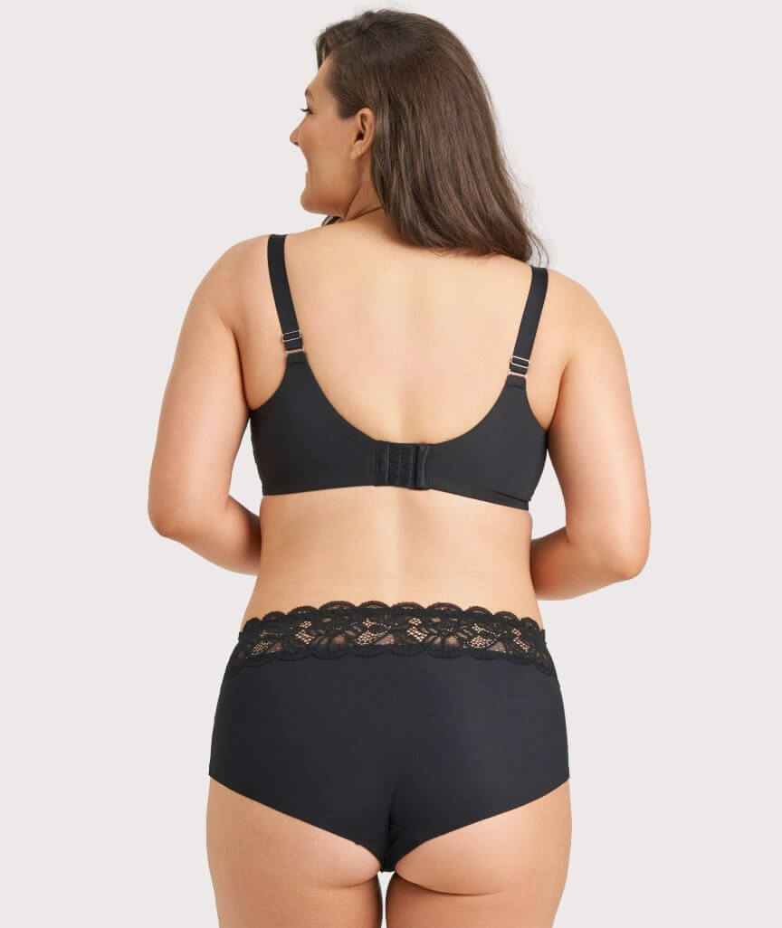 Ava & Audrey Tilly Microfibre & Lace Full Brief - Black