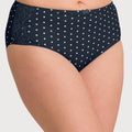 Ava & Audrey Jacqueline Printed Full Brief with Lace - Sapphire/Ivory