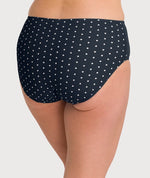 Ava & Audrey Jacqueline Printed Full Brief with Lace - Sapphire/Ivory Knickers 