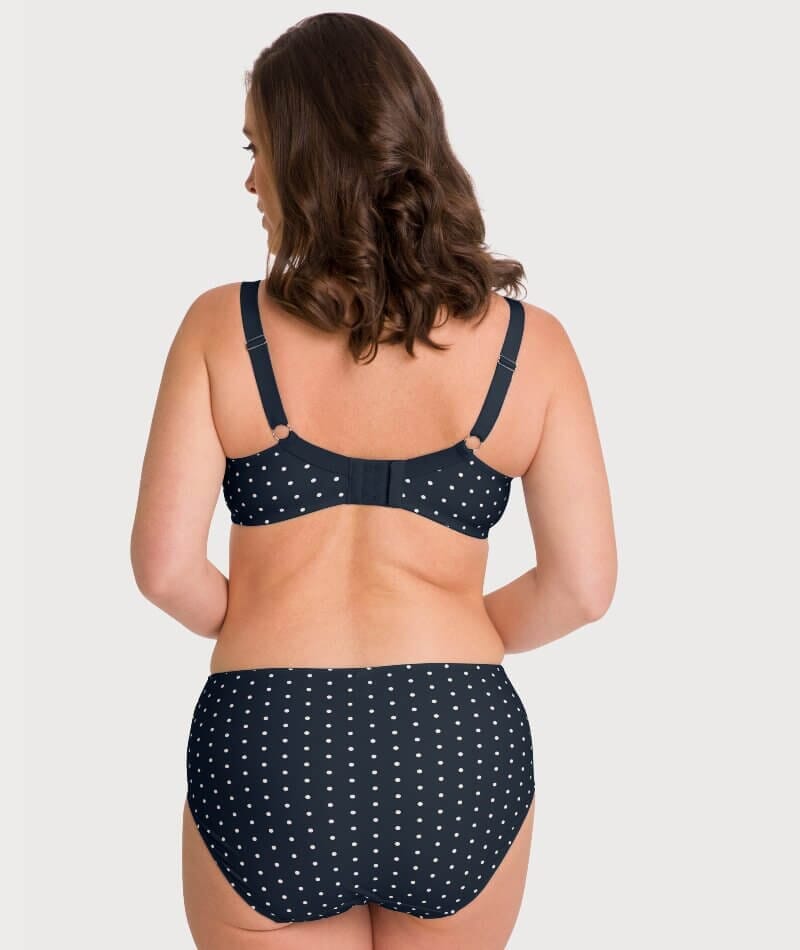 Ava & Audrey Jacqueline Printed Full Brief with Lace - Sapphire/Ivory Knickers 