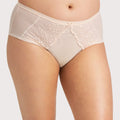Ava & Audrey Lillian Embroidered Mesh Full Brief - Champagne