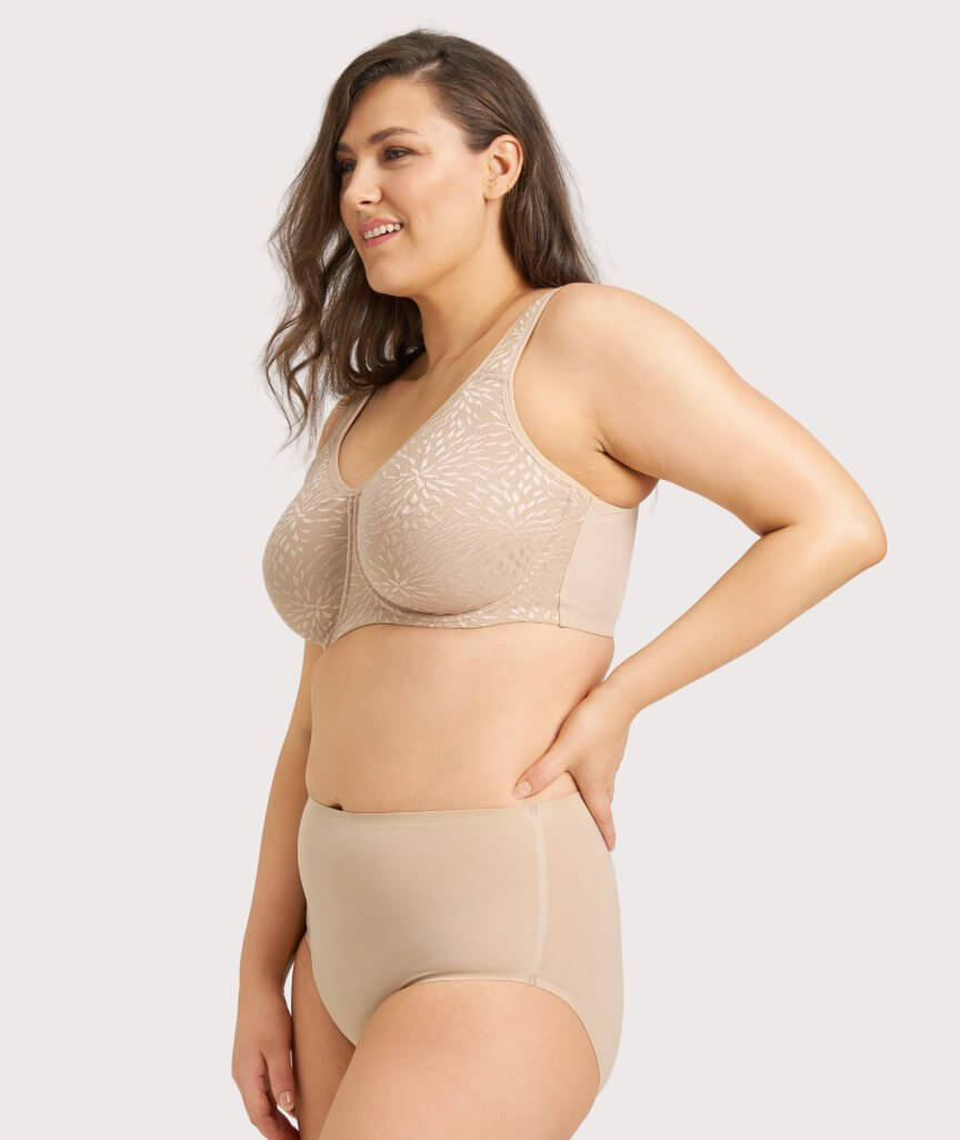 Ava & Audrey Millie Jacquard Mesh T-Shirt Underwire Bra - Nude
