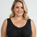 Ava & Audrey Priscilla Cotton Wire-Free Front Opening Bra - Black