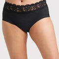Ava & Audrey Tilly Microfibre & Lace Full Brief - Black