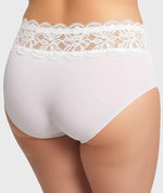 Ava & Audrey Tilly Microfibre & Lace Full Brief - White Knickers 