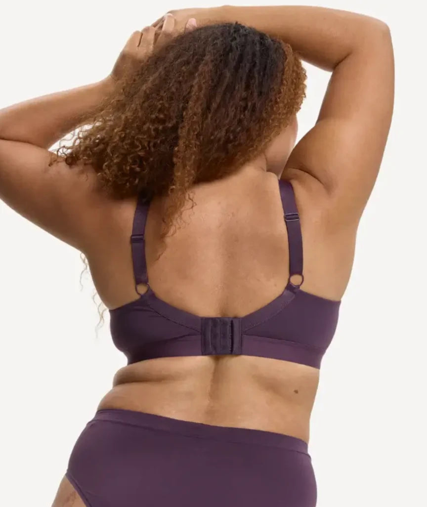 Nala Padded Support Wirefree Bralette Bra - Mulberry