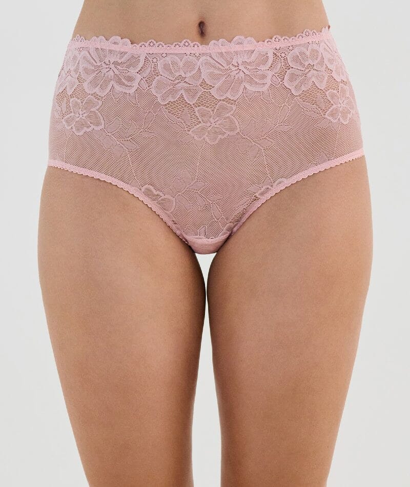 Bendon All Lacey Full Brief - Silver Pink Knickers 