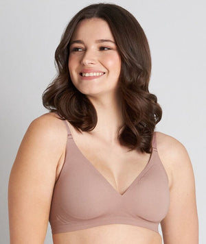 Bendon Comfit Collection Soft Cup Wire-free Plunge Bra - Mocha - Curvy