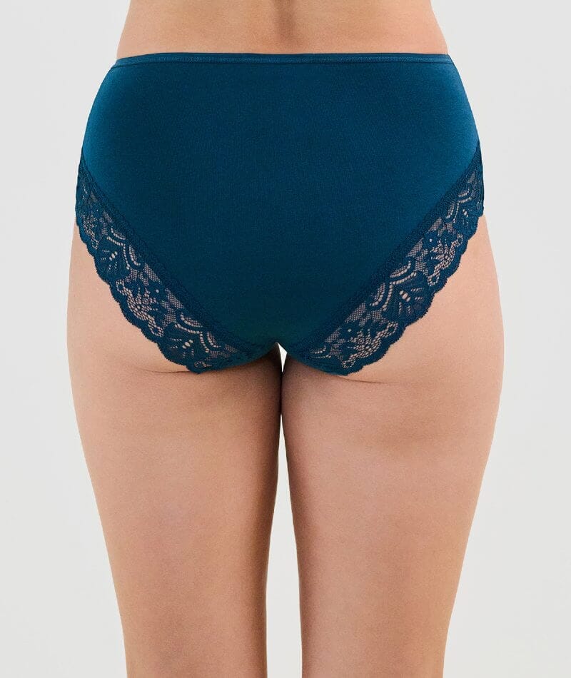 Bendon Cotton and Lace Full Brief - Reflecting Pond Knickers 