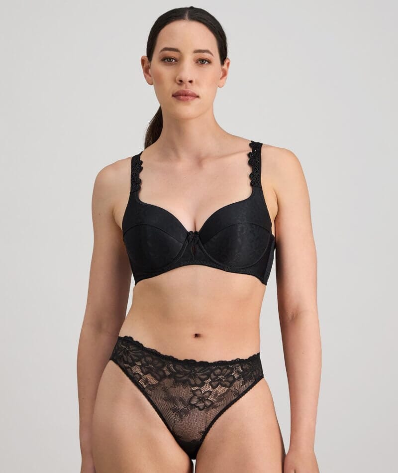 Bendon Damask Contour Underwire Bra - Black Bras 