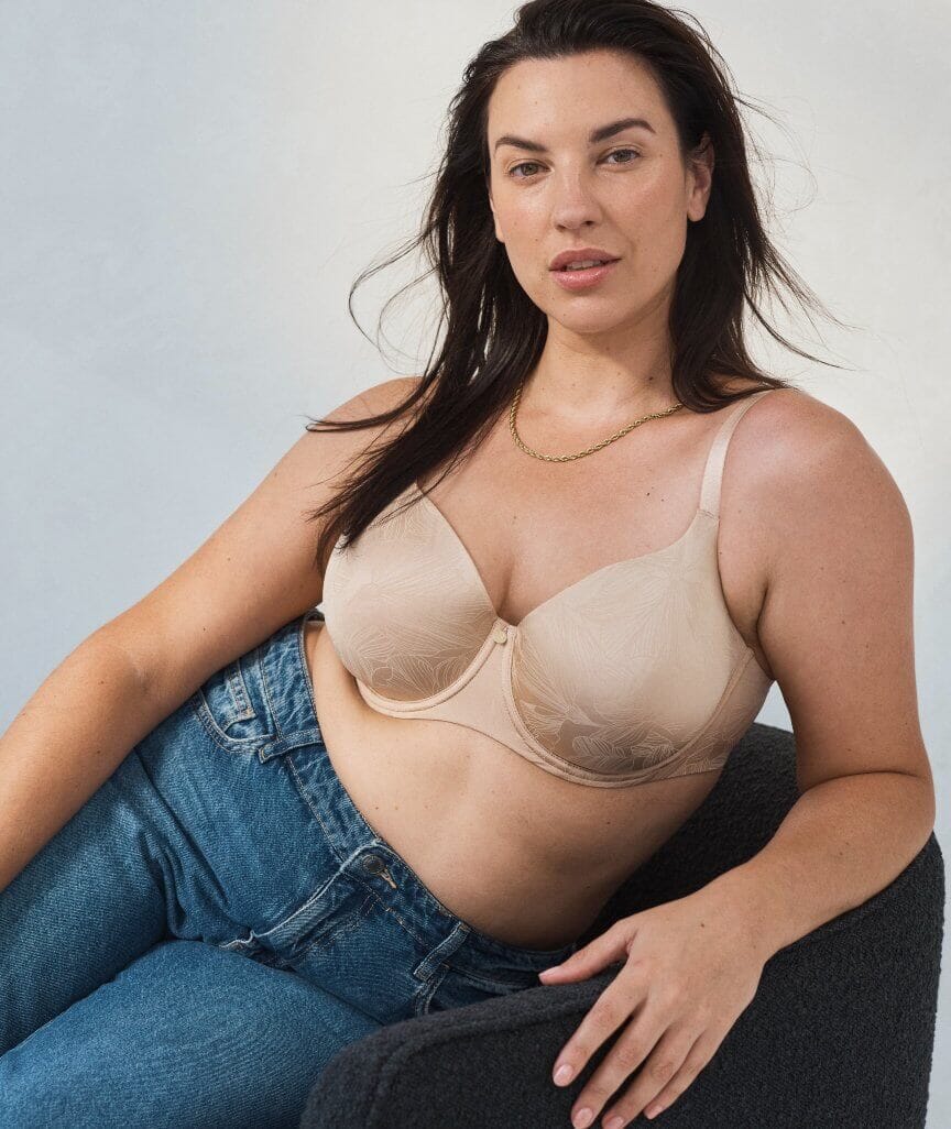 Berlei Lift and Shape T-Shirt Underwire Bra - Contemporary Floral Nude Bras 