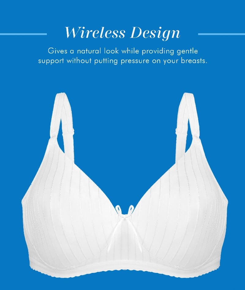 Bestform Striped Wire-Free Cotton Bra With Lightly Lined Cups