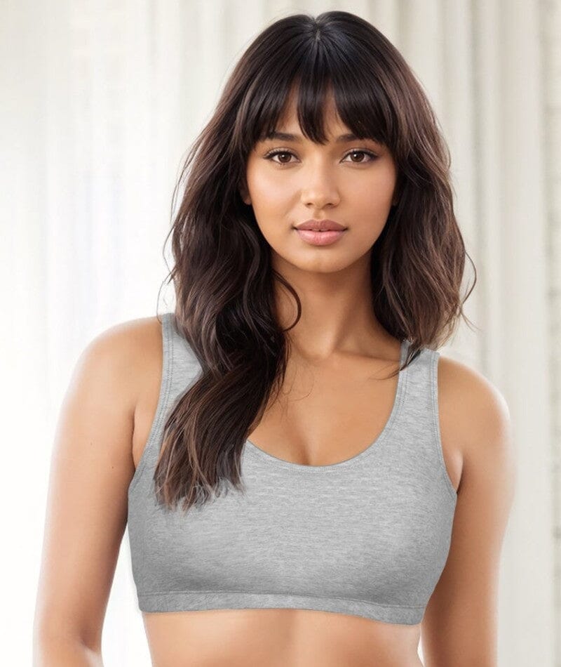 Bestform Tank Style Sports Bra 3 Pack - White/Heather Grey/Black Bras 