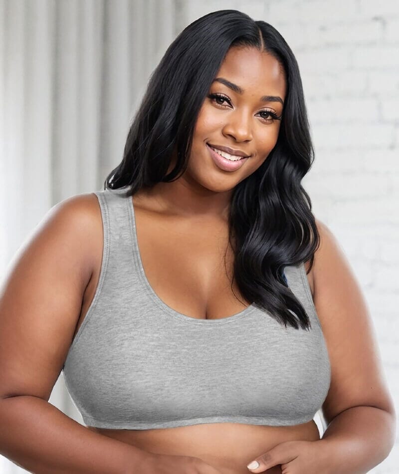 Bestform Tank Style Sports Bra 3 Pack - White/Heather Grey/Black Bras 