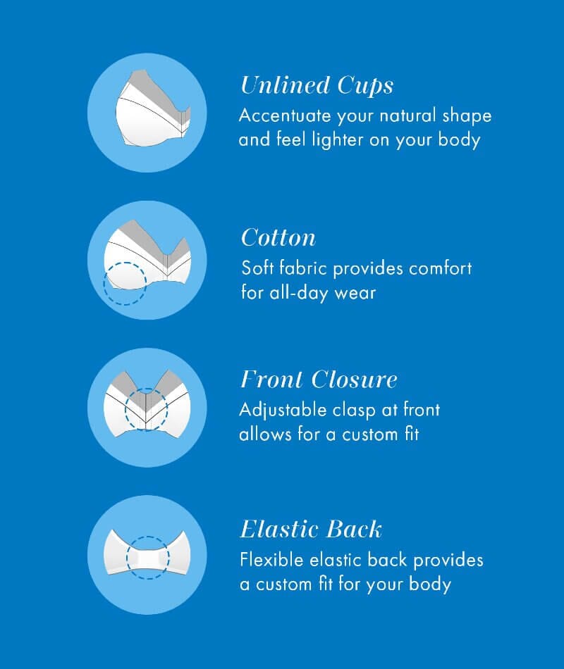 Bestform Unlined Wire-free Cotton Bra with Front Closure - White Bras 