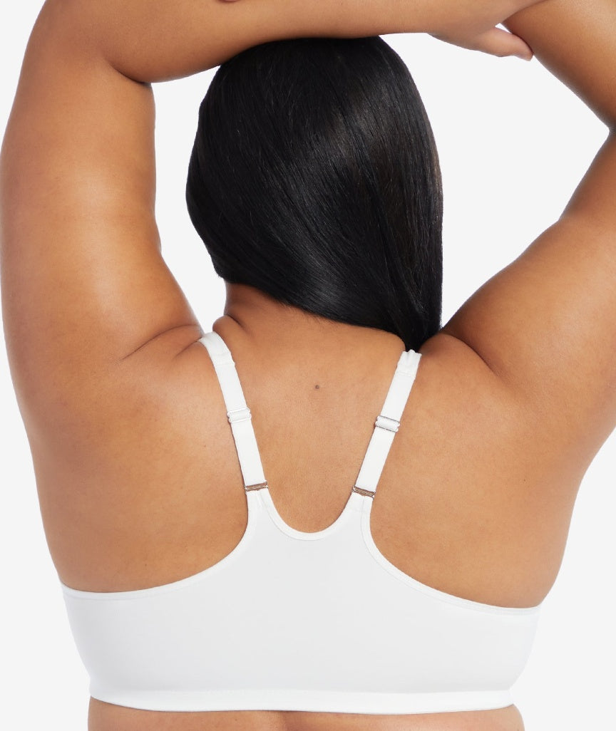 Leading Lady The Adela Front-Closure Underwire Racerback T-Shirt Bra - White