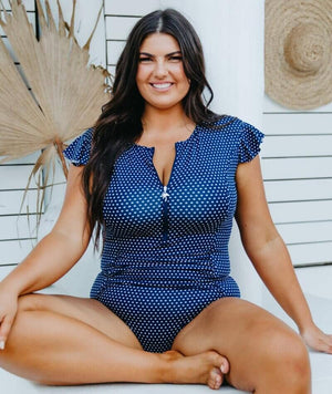 Frill sales sleeve swimsuit