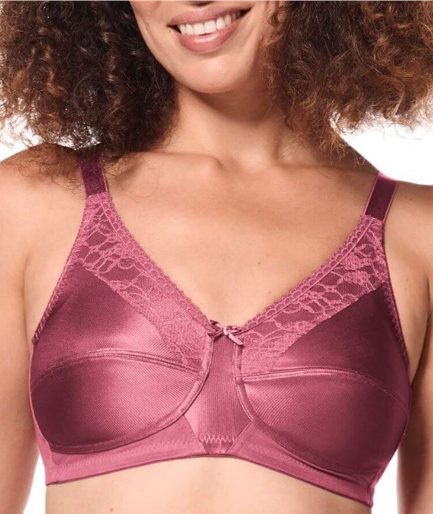 Amoena Nancy Wire-Free Bra - Dark Rouge