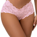 Curvy Floral Lace Brief - Pink