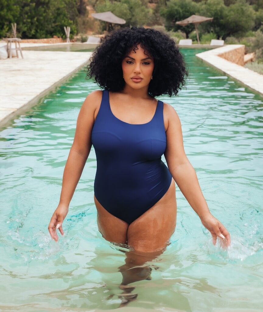 Curvy Kate Deep Dive Non-Wired Swimsuit - Cobalt Blue