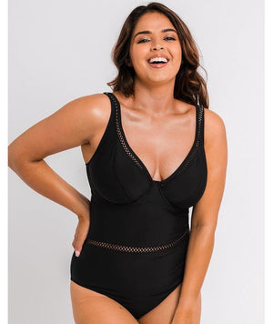 Curvy Kate First Class Plunge Swimsuit - Black - Curvy