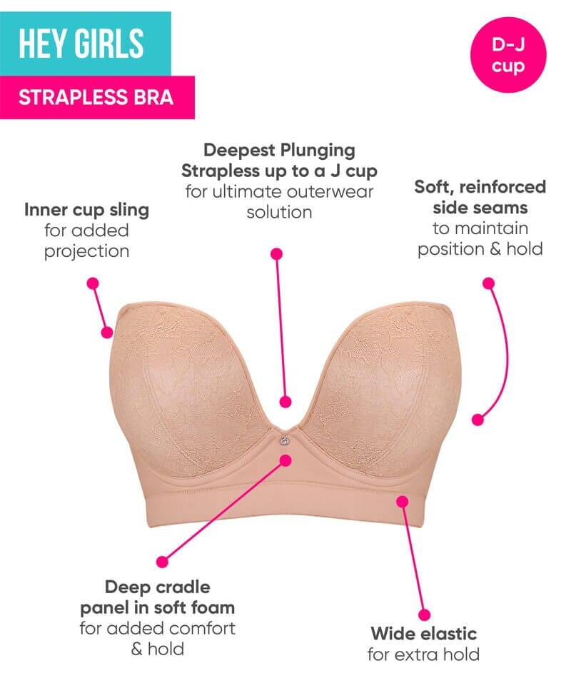 Curvy Kate Hey Girls Superplunge Strapless Bra - Black/Latte Bras 