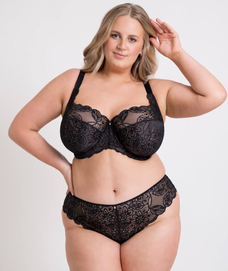 Curvy Kate Lovelace Full Cup Side Support Bra - Black/Taupe Bras 