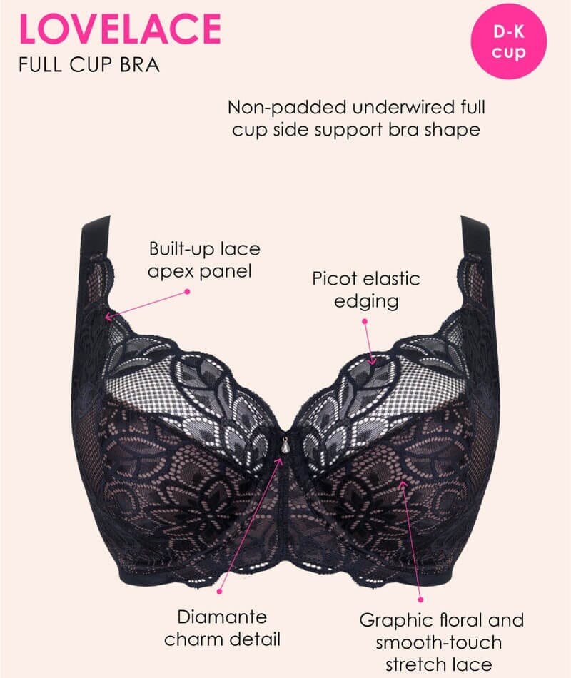Curvy Kate Lovelace Full Cup Side Support Bra - Black/Taupe Bras 