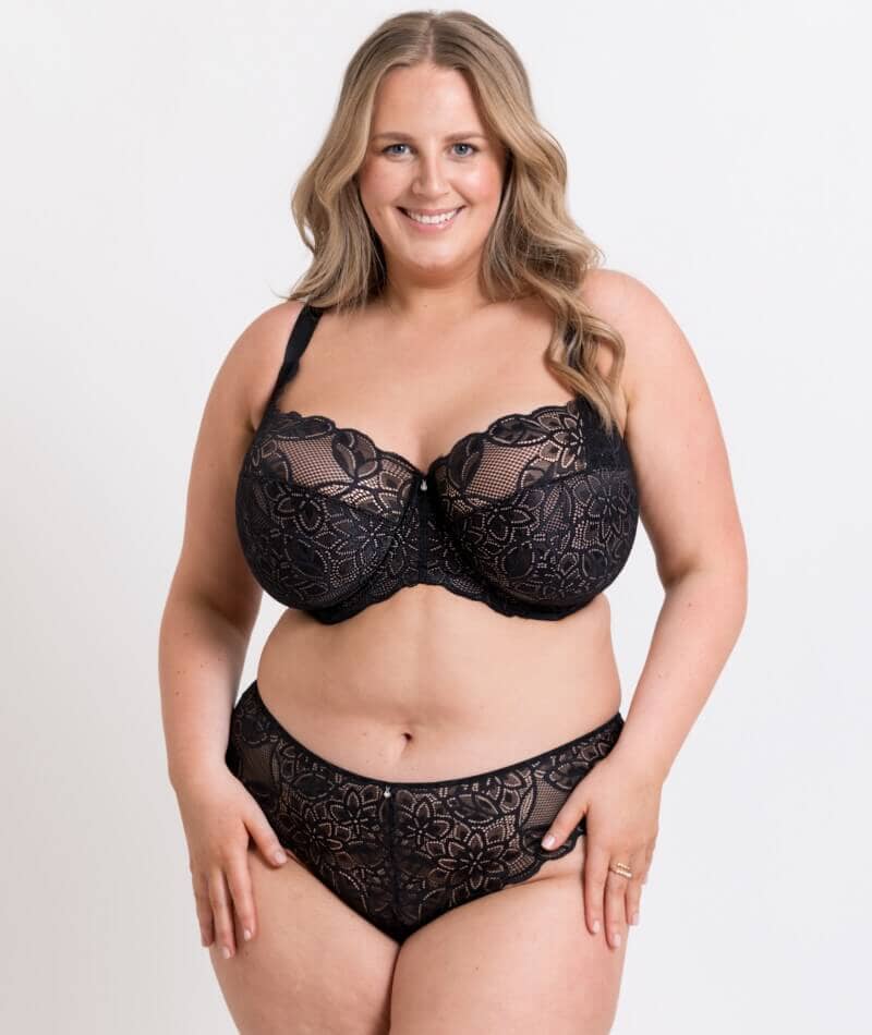 Curvy Kate Lovelace Full Cup Side Support Bra - Black/Taupe Bras 