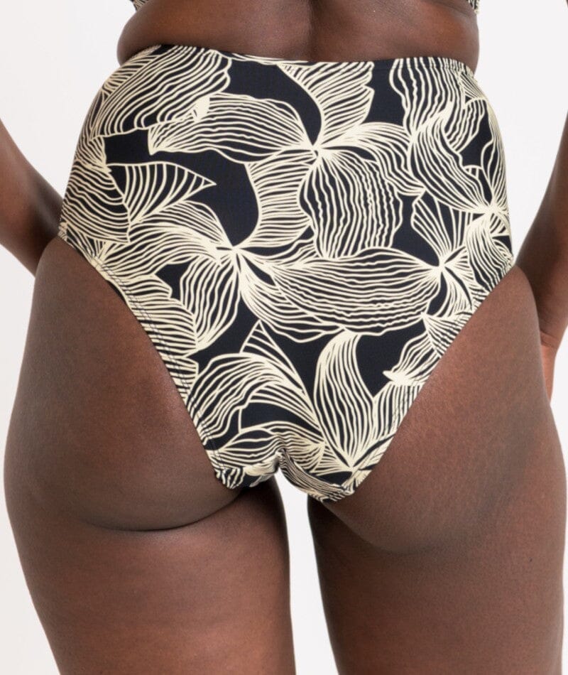 Curvy Kate Ripple Reef High Waist Bikini Brief - Black Print Swim 