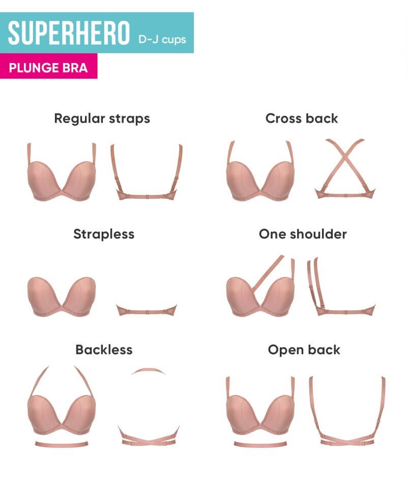 Curvy Kate Superhero Multiway Padded Plunge Bra - Latte Bras 