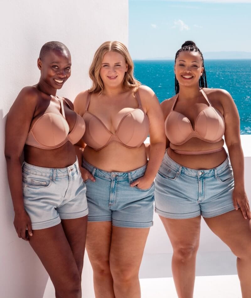 Curvy Kate Superhero Multiway Padded Plunge Bra - Latte Bras 