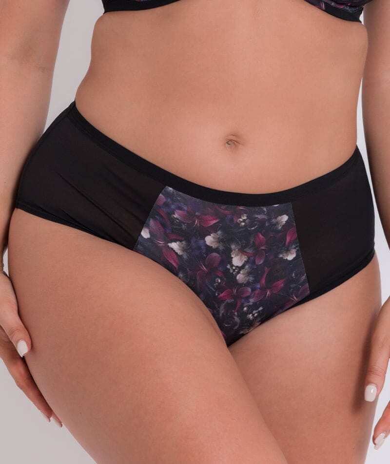 Curvy Kate Wonderfully Short - Black Floral Knickers 
