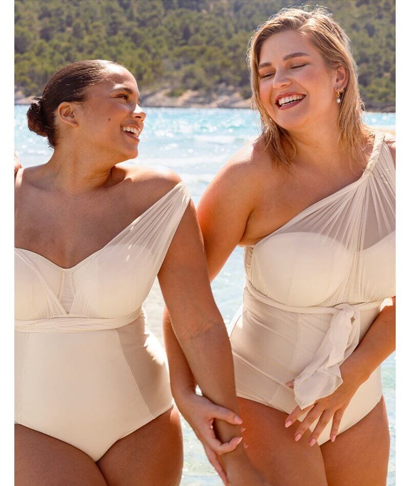 Curvy Kate Wrapsody Bandeau Swimsuit Oyster
