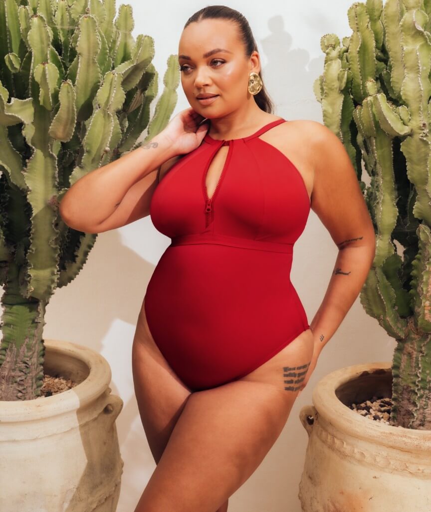 Curvy Kate Zip Tide Wire Free Multiway One Piece Swimsuit - Red
