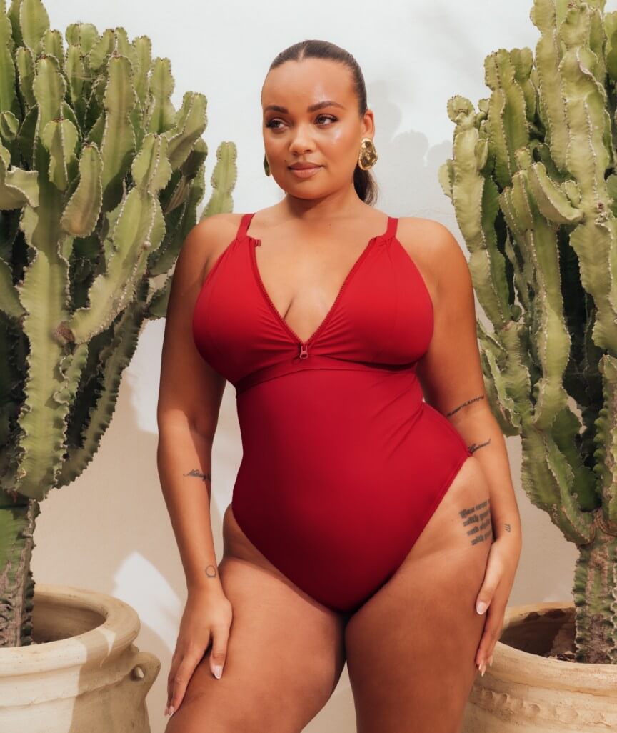 Curvy Kate Zip Tide Wire Free Multiway One Piece Swimsuit - Red